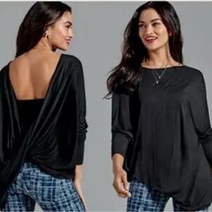 🌸5 for $50 CAbi Taylor Black Wrap Shirt Top; size large